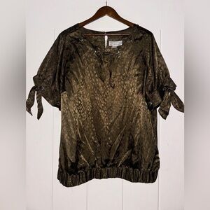 Vintage Simonton By George Simonton‎ Women 2X Animal Print Blouse Office Work